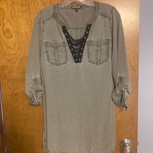 Olive green Express dress